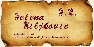Helena Miljković vizit kartica